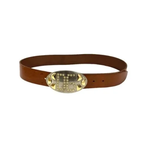 DOLCE ＆ GABBANA スタッズ ロゴバックル レザー ベルト