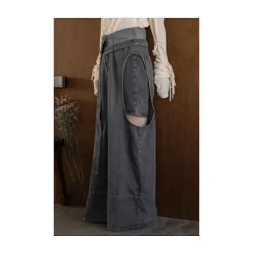 MIDDLA cut out design wide denim