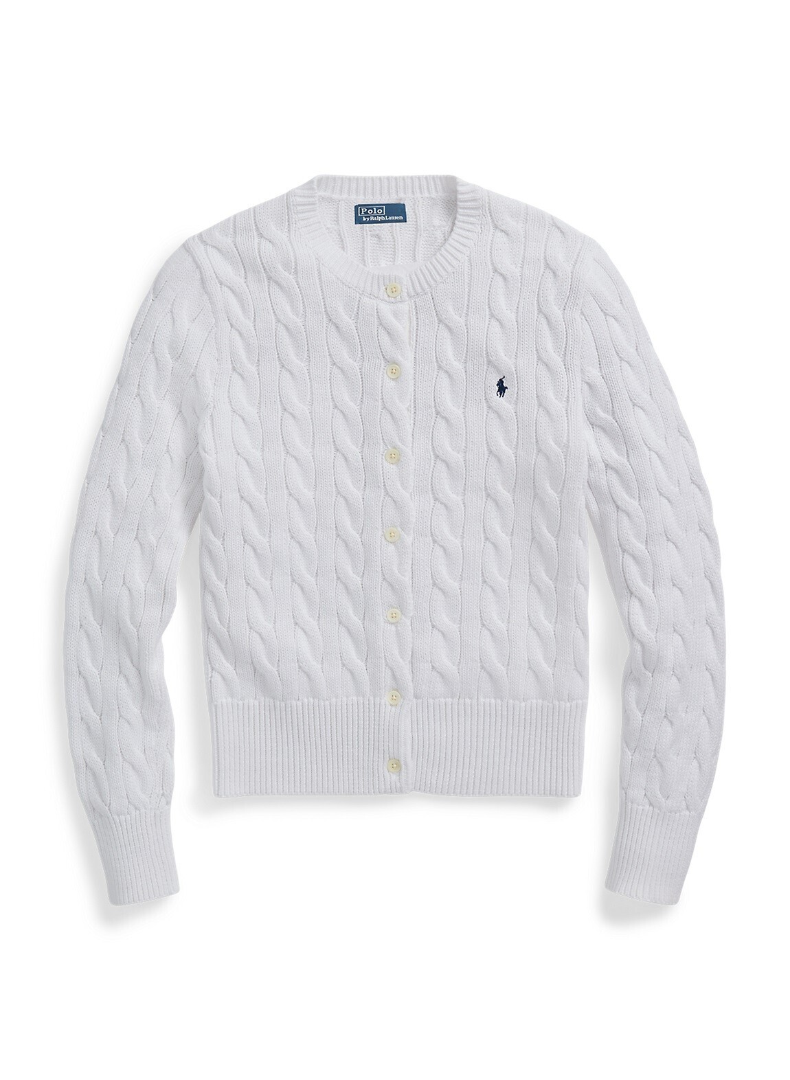 POLO RALPH LAUREN ケーブルニット コットン クルーネック カーディガン