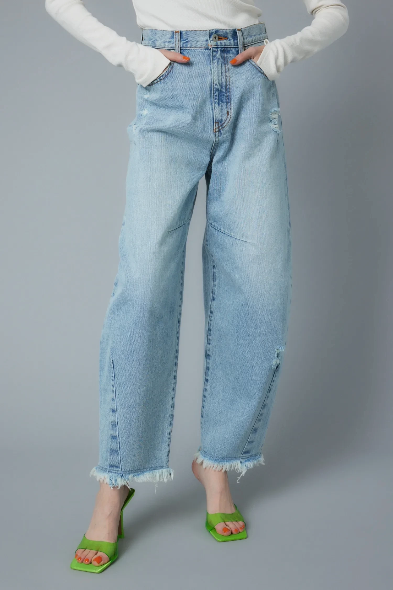HeRIN.CYE Cocoon crash hem denim pants