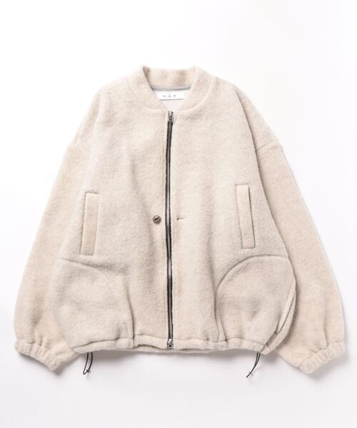 H.A.K ニットパイルモッサージップアップブルゾン（前裏付き）