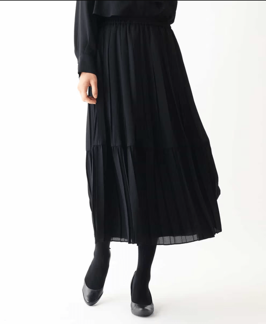 HIROKO BIS ナシジジョーゼットプリーツスカート