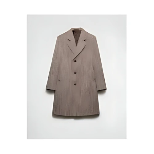 PRADA シングルブレスト ウール混紡 コート