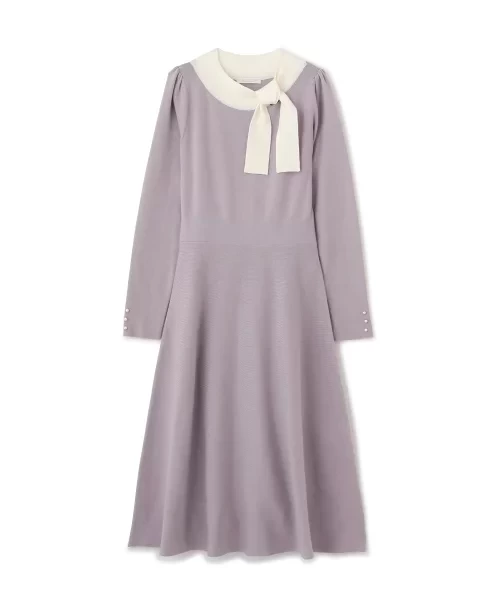 PROPORTION BODY DRESSING バイカラーボウタイニットワンピース