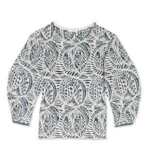 Chloe Jacquard Puff Slv Top
