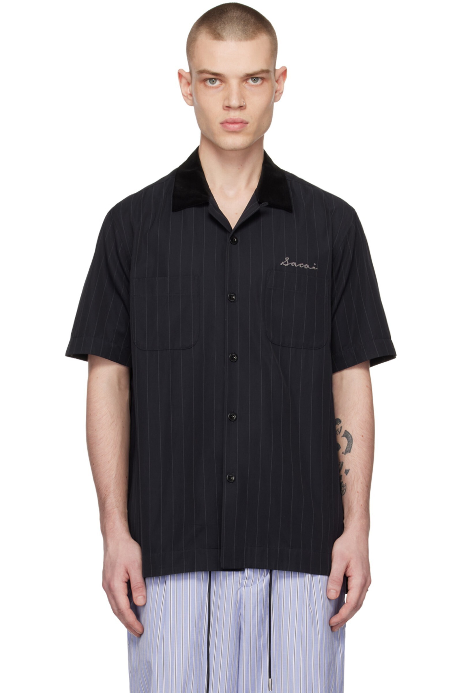 SACAI ストライプシャツ