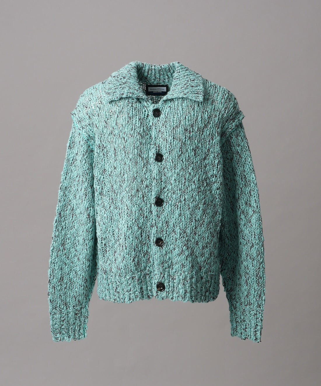 MAISON SPECIAL Slub Yarn Prime-Over Collared Cardigan