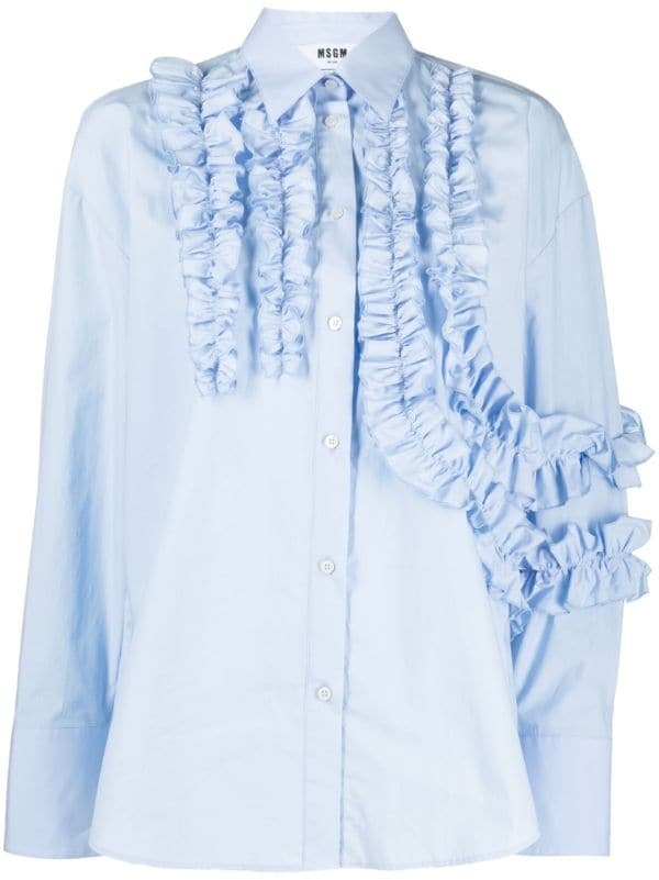 MSGM ruffled long-sleeve shirt