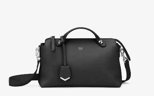 FENDI バイ ザ ウェイ ミディアム ブラックレザー ボストンバッグ