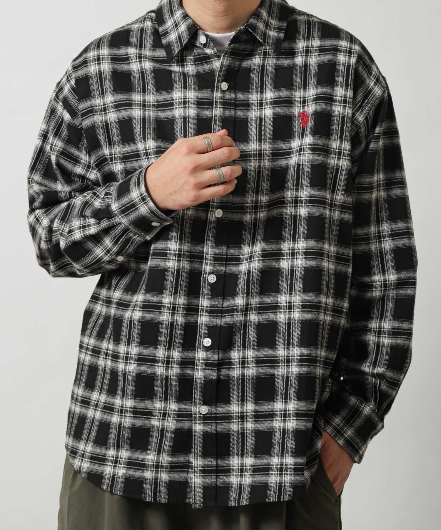 U.S. POLO ASSN. オックスフォードビッグシルエット長袖シャツ