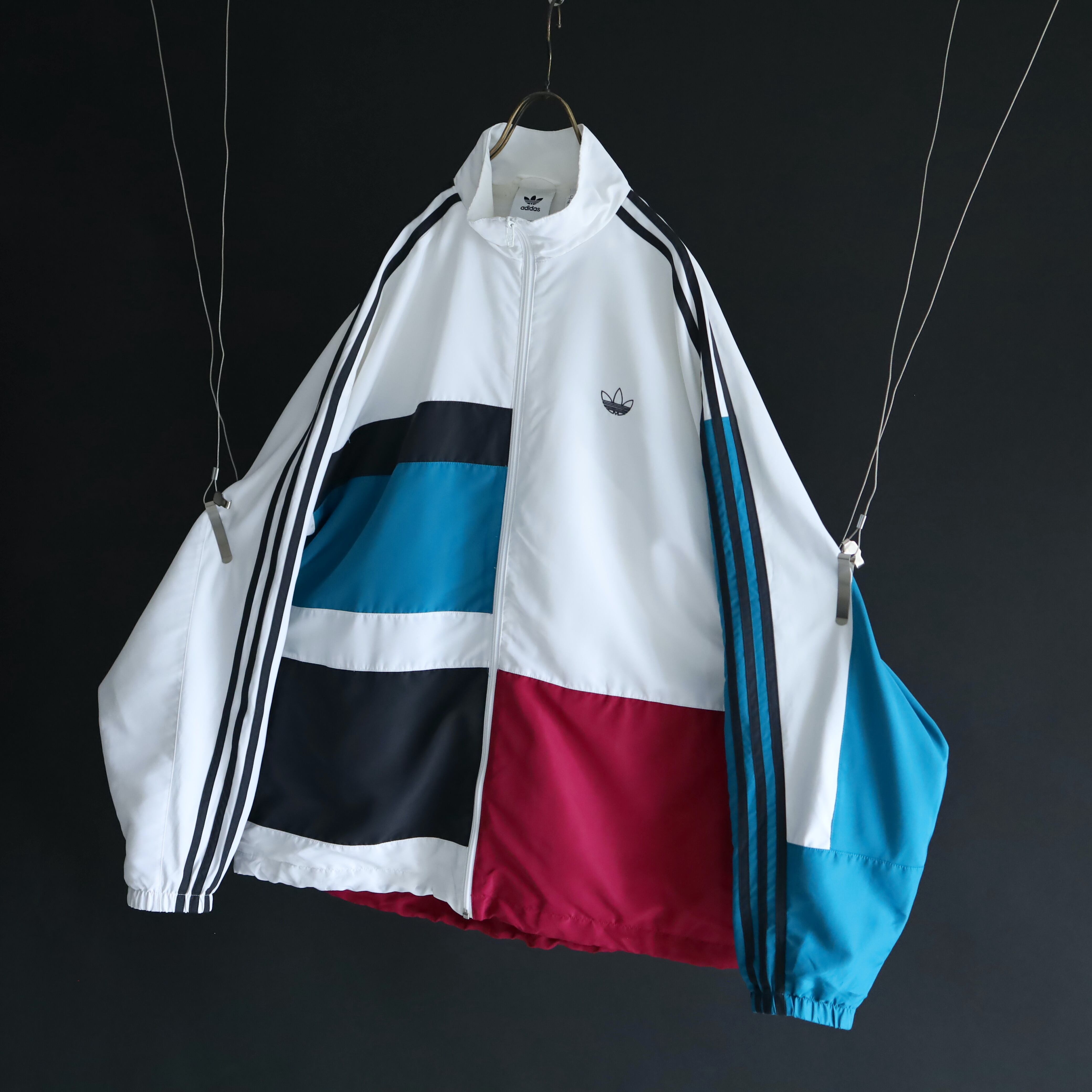adidas multicolored & line switching design track jacket