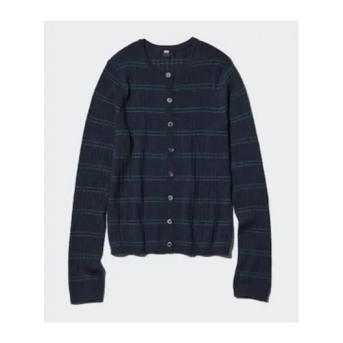 UNIQLO メリノリブクルーネックショートカーディガン