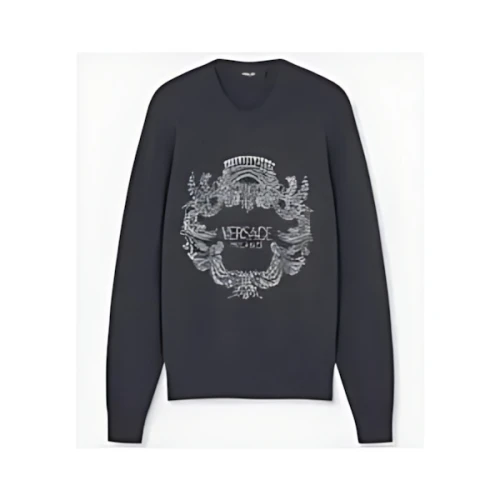 VERSACE カシミヤ ニット セーター クリスタル アイコニック クレスト
