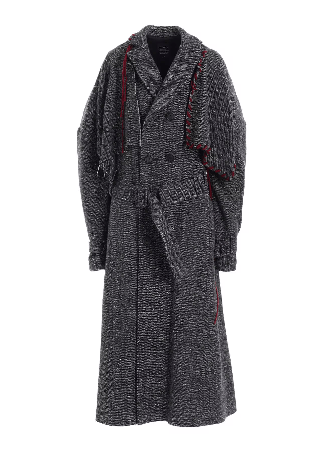 LIMI feu NEP TWEED TRENCH COAT WITH BELT