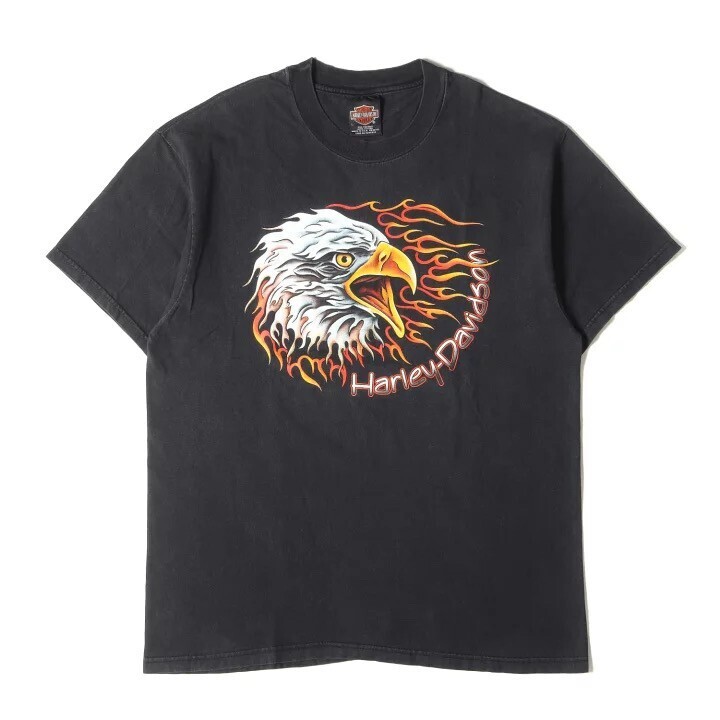 HARLEY-DAVIDSON 90s R.K.STRATMAN イーグル グラフィック クルーネック 半袖Tシャツ