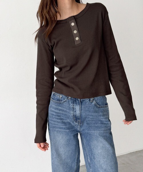 CANAL JEAN HARING　ヴィンテージコットンヘンリーロングTシャツ
