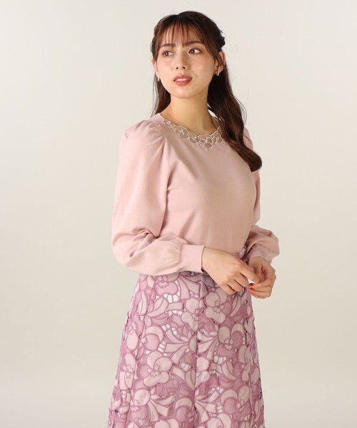 LAISSE PASSE パンジー刺繍プルオーバー