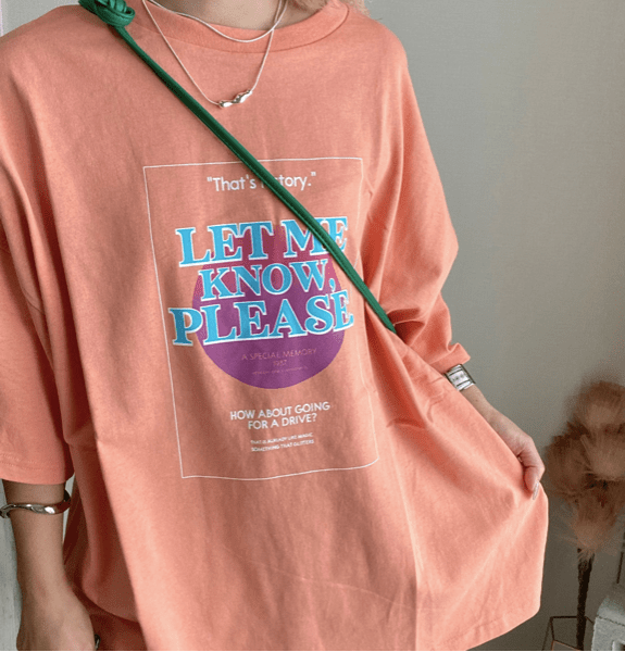 Chich&Sally box logo lettering TEE【Orange】