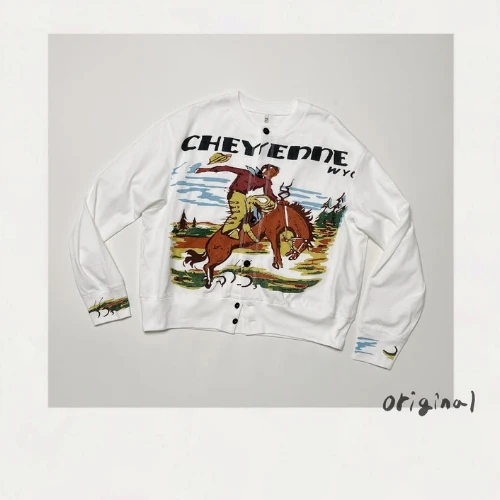 KHOKI COWBOY-PRINT CARDIGAN