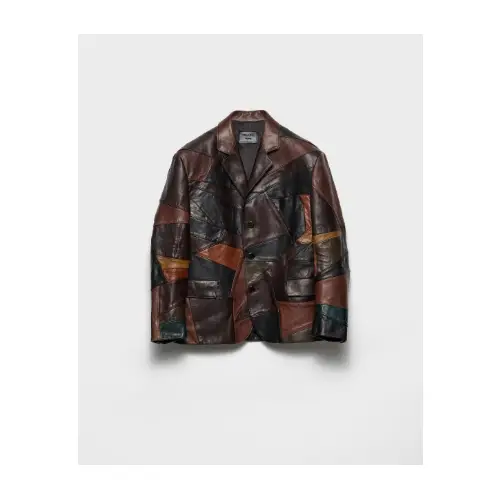 PRADA パッチワーク レザー ジャケット
