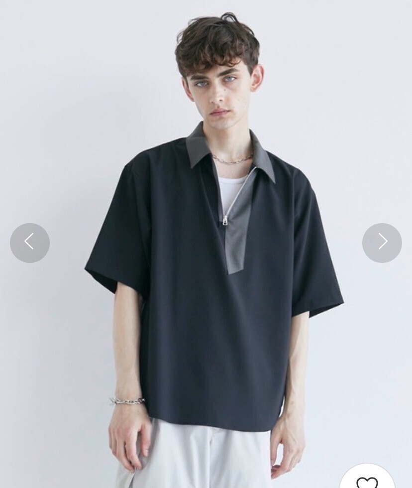 A + TOKYO デザインハーフジップシャツ