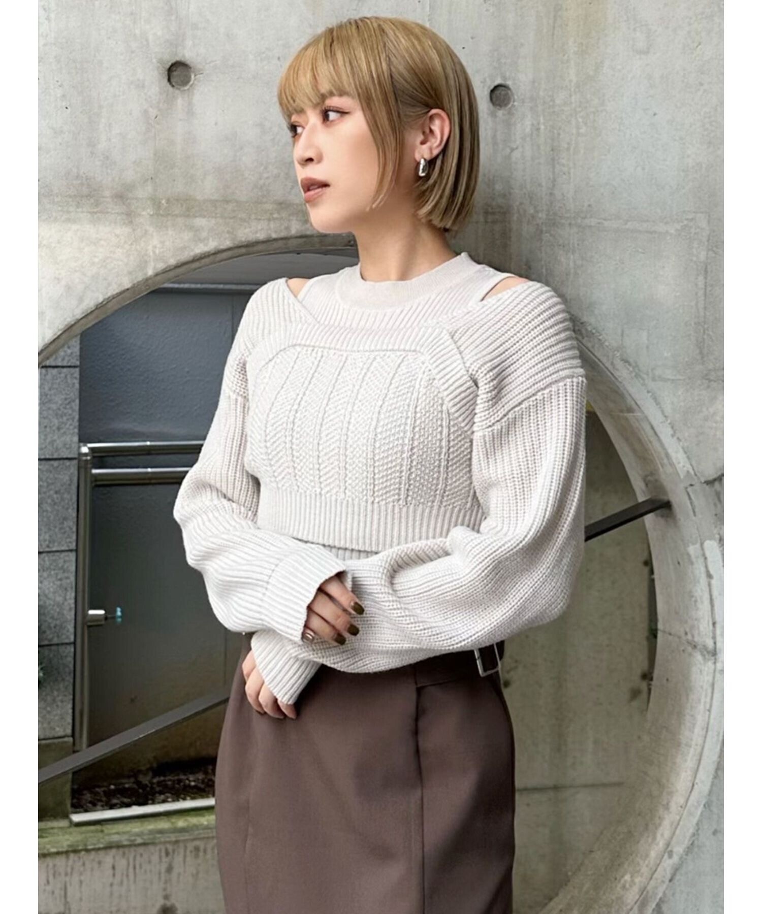 MURUA 2wayニットセットプルオーバー