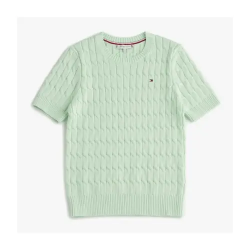 Tommy Hilfiger ケーブルショートスリーブクルーネックセーター