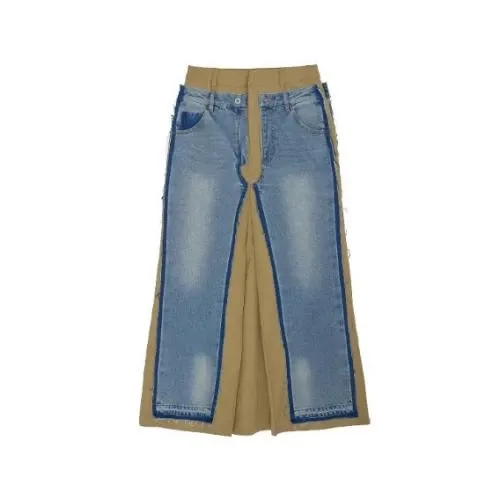 Ameri VINTAGE REMAKE DENIM CHINO SKIRT