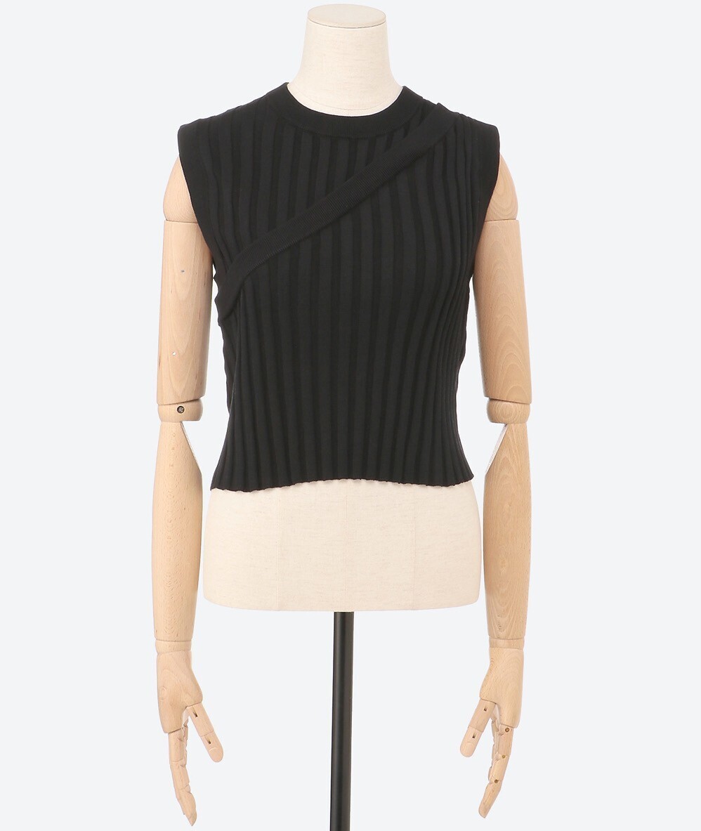 HYKE WIDE RIBBED DOUBLE SHOULDER SWEATER 25SS/11383