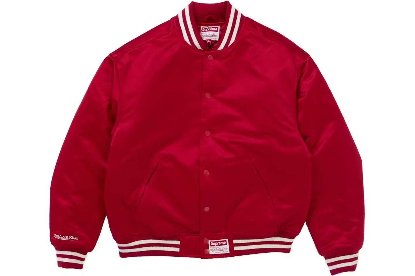 Supreme Supreme Mitchell & Ness Satin Varsity Jacket (FW24)