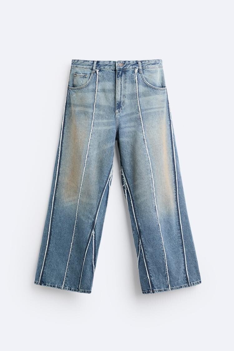 ZARA FRAYED BAGGY FIT JEANS