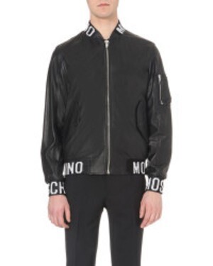 Moschino Logo Collar Bomber Jacket