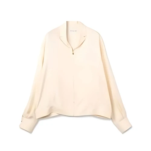 CULLNI Silky Twill Mini Tailored Zip Shirt Jacket