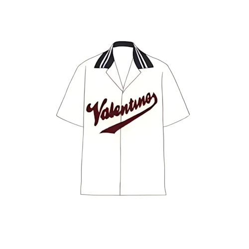 VALENTINO パッチ コットン ボウリングシャツ