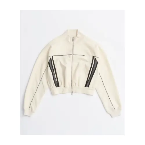 MAISON SPECIAL Front Zip High Neck Jersey Tops