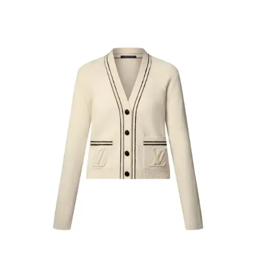 LOUIS VUITTON ストライプ アクセント カーディガン