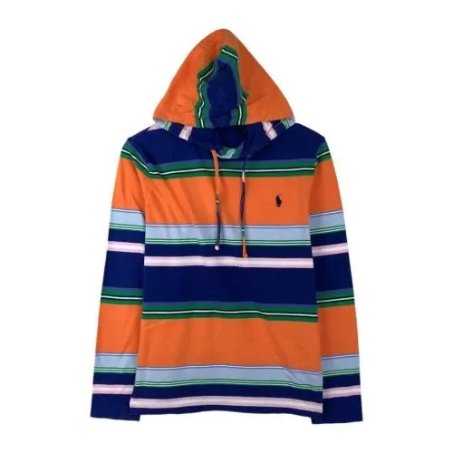 POLO RALPH LAUREN マルチボーダー フード付き ロングTシャツ