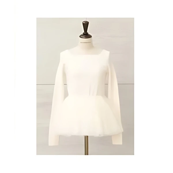 MISTREASS Square Neck Volume Peplum Knit Top