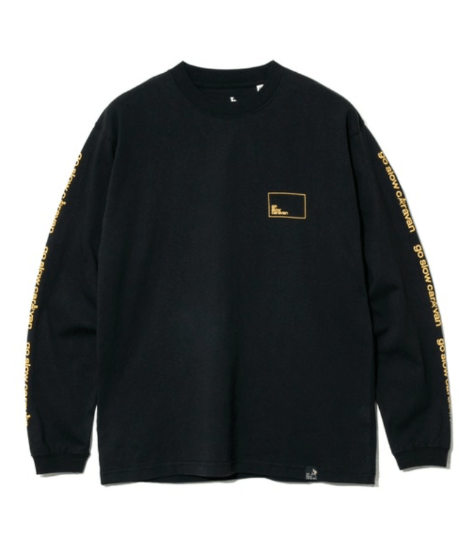 go slow caravan tシャツ USA/C スクエアLOGOバックプリントロングスリーブTEE