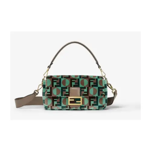 FENDI マルチカラー フェンディ ドット タペストリー風ファブリック バッグ