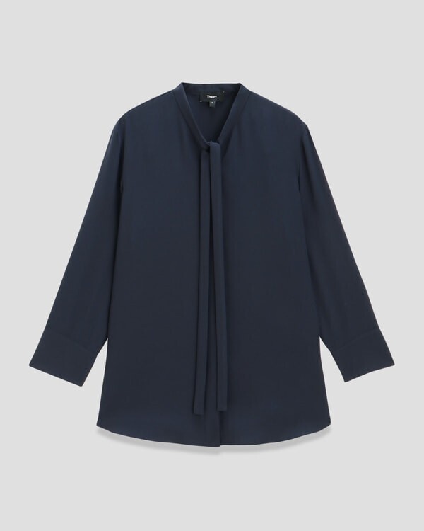 Theory ボウタイブラウス Prime Georgette
