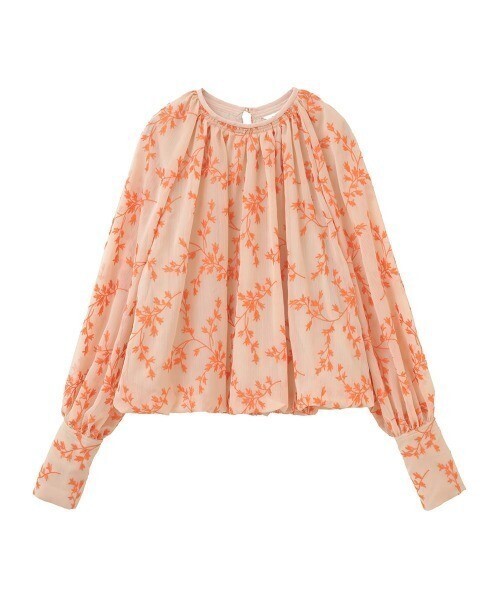CLANE FLOW FLOWER EMBROIDERY BALLOON TOPS