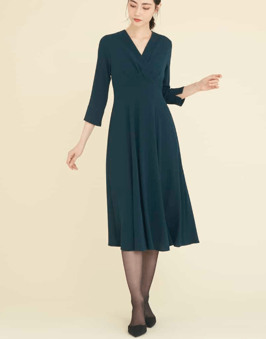 Sybilla カシュクール切り替えドレス