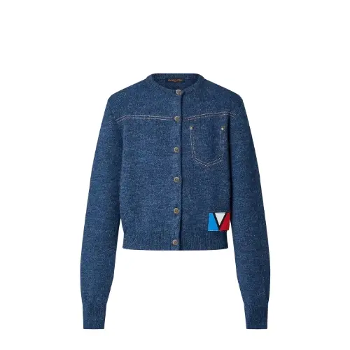 LOUIS VUITTON デニムエフェクトニットカーディガン