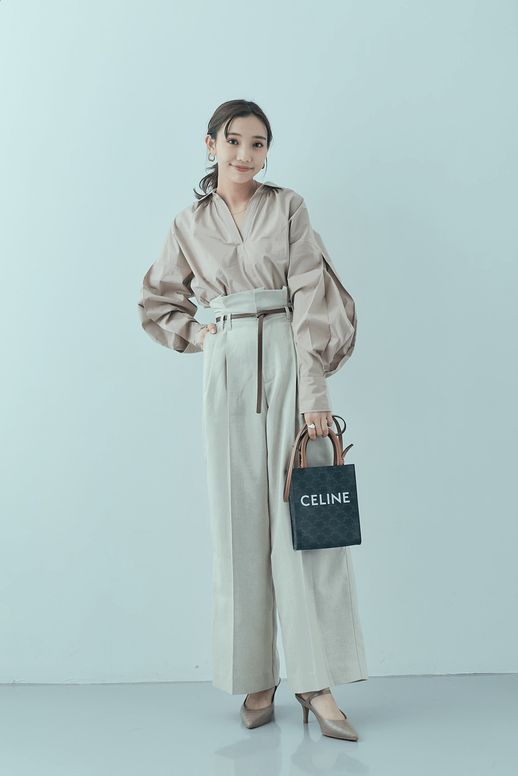mite SAORI TANABE コラボ balloon sleeve blouse