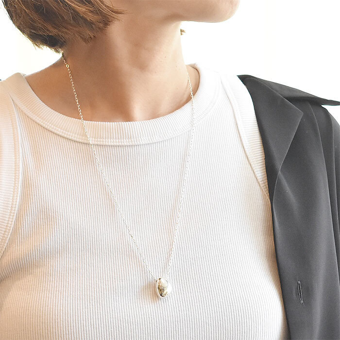 ZUTTOHOLIC ≪BULBS≫ バルブス ストーン ぷっくり チャーム シルバー ネックレス