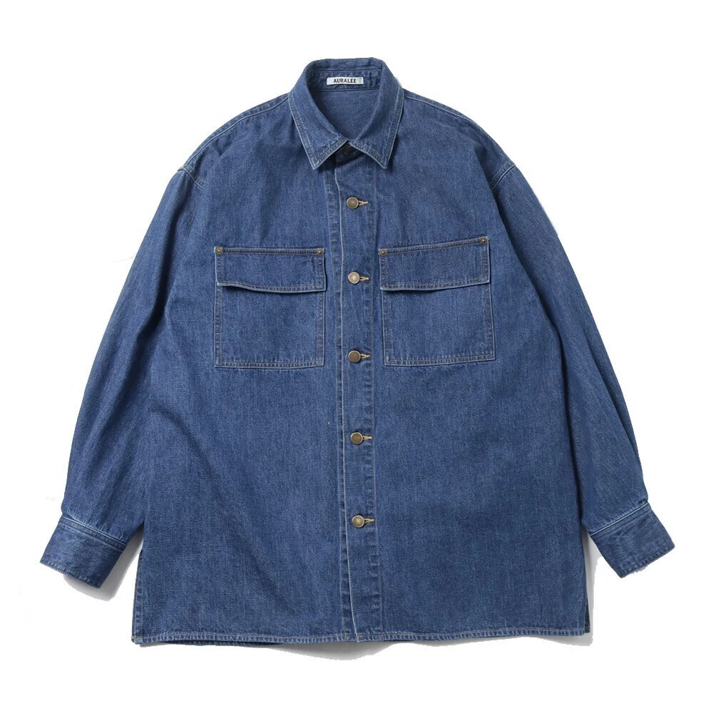 AURALEE SELVEDGE LIGHT OZ DENIM SHIRT