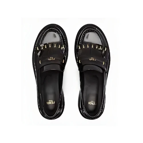 FENDI フェンディ フィーロ ブラックレザー ローファー