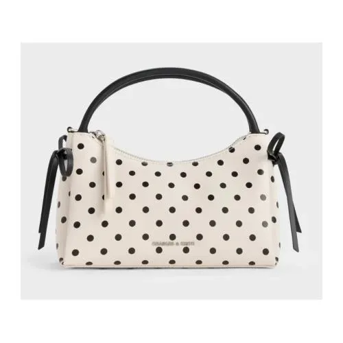 CHARLES & KEITH Hazel ヘーゼル ポルカドットボウトップハンドルバッグ