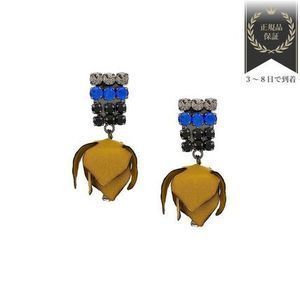 MARNI fabric flower clip on earrings